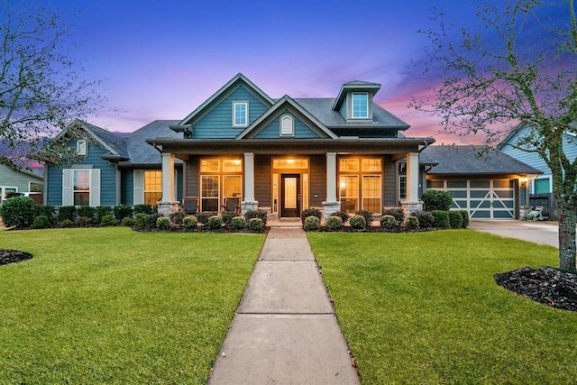 31013 Sunfall Trail Ln, Spring, TX 77386 - craftsman inspired home with a porch, a front yard, and driveway