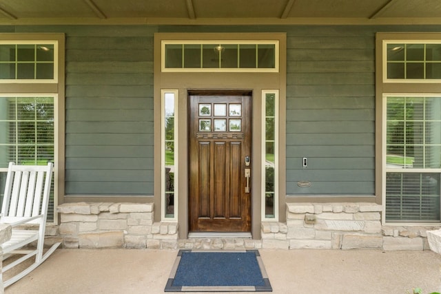 31013 Sunfall Trail Ln, Spring, TX 77386 - entrance to property featuring stone siding and covered porch