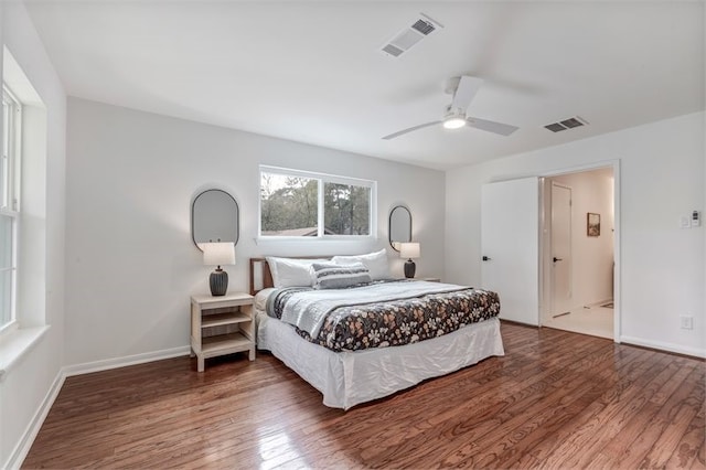 8018 Twining Oaks Ln, Spring, TX 77379 - bedroom featuring wood finished floors and ceiling fan