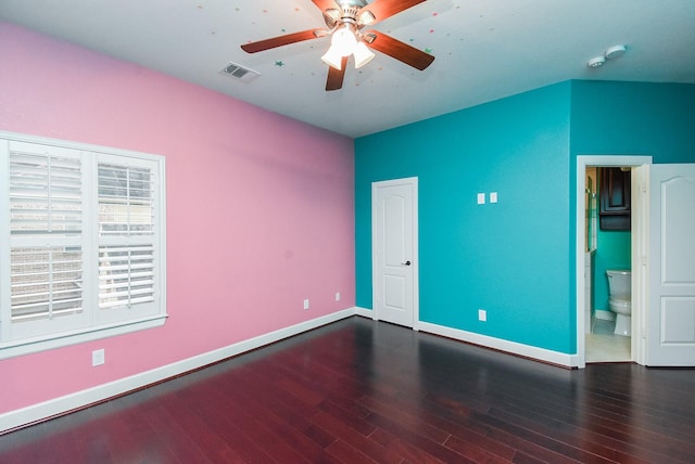 19510 Cisco Ct, Cypress, TX 77433 - unfurnished bedroom featuring wood finished floors, a ceiling fan, and connected bathroom