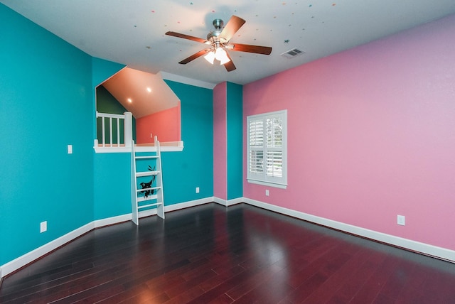 19510 Cisco Ct, Cypress, TX 77433 - unfurnished room with ceiling fan, wood finished floors, and lofted ceiling