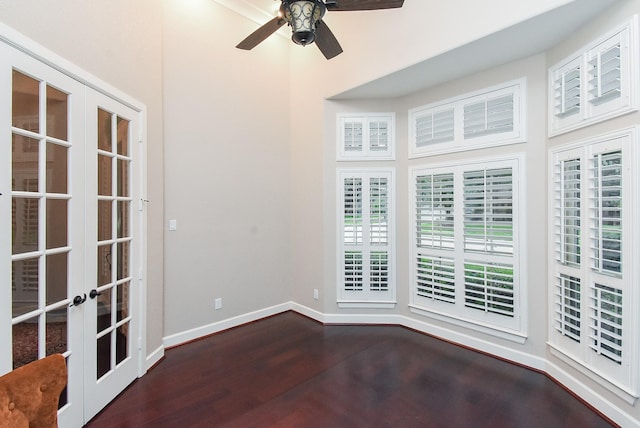 19510 Cisco Ct, Cypress, TX 77433 - unfurnished room with french doors, wood finished floors, and ceiling fan