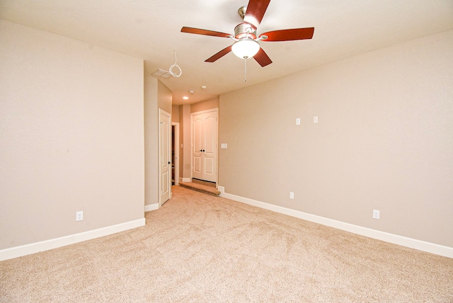 19510 Cisco Ct, Cypress, TX 77433 - empty room with light carpet, ceiling fan, and recessed lighting