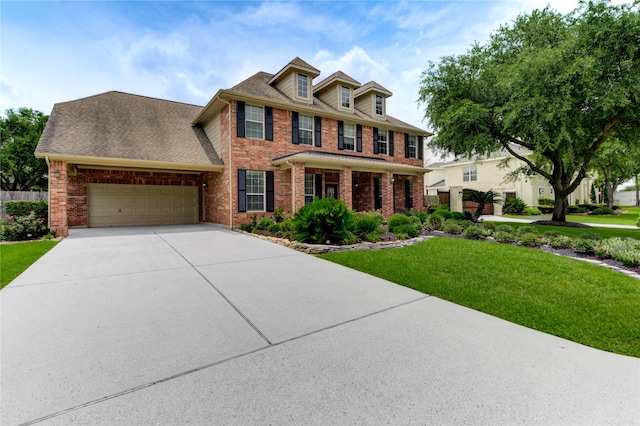 18719 Glenn Haven Estates Dr, Spring, TX 77379 - colonial inspired home with brick siding, concrete driveway, and a garage