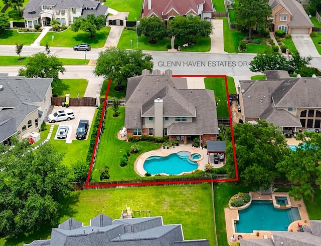 18719 Glenn Haven Estates Dr, Spring, TX 77379 - aerial view of residential area featuring property boundaries highlighted