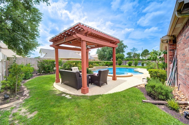 18719 Glenn Haven Estates Dr, Spring, TX 77379 - fenced backyard with a pergola and a patio area