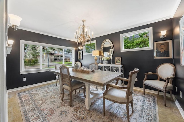 1726 Saxon Dr, Houston, TX 77018 - dining area with a chandelier and ornamental molding