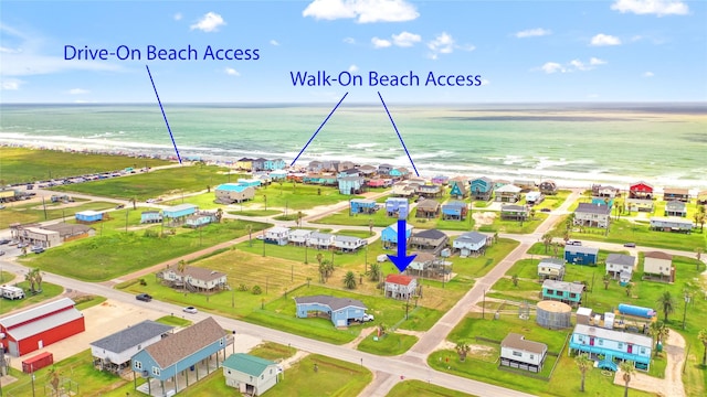 314 Oyster St, Surfside Beach, TX 77541 - aerial view of waterfront with a beach