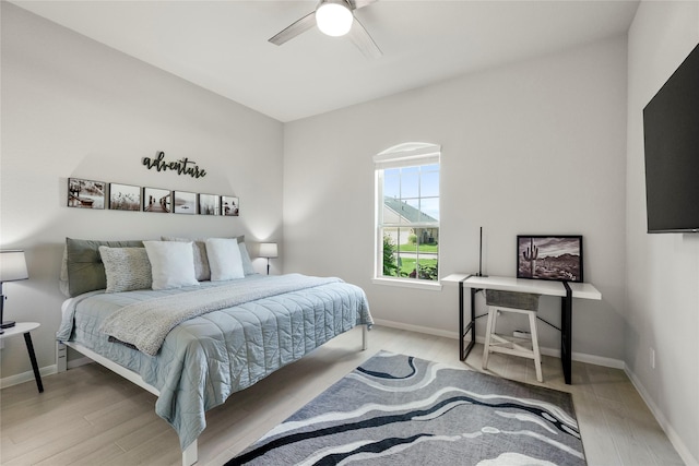 250 Peninsula Point Dr, Montgomery, TX 77356 - bedroom featuring wood finished floors and a ceiling fan
