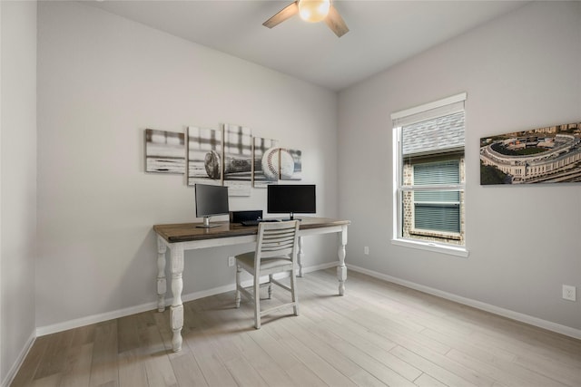 250 Peninsula Point Dr, Montgomery, TX 77356 - office space with a ceiling fan and wood finished floors