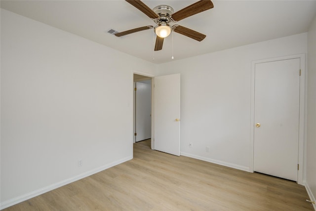 110 Spruce St, Lake Jackson, TX 77566 - unfurnished bedroom with light wood-type flooring and ceiling fan