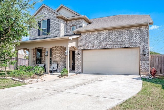 2226 Blakely Grove Ln, Richmond, TX 77469 - view of front of property with brick siding, covered porch, and driveway