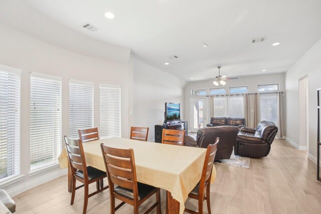 19822 Blue Roan Dr, Tomball, TX 77377 - dining space featuring healthy amount of natural light, light wood-type flooring, a ceiling fan, and recessed lighting