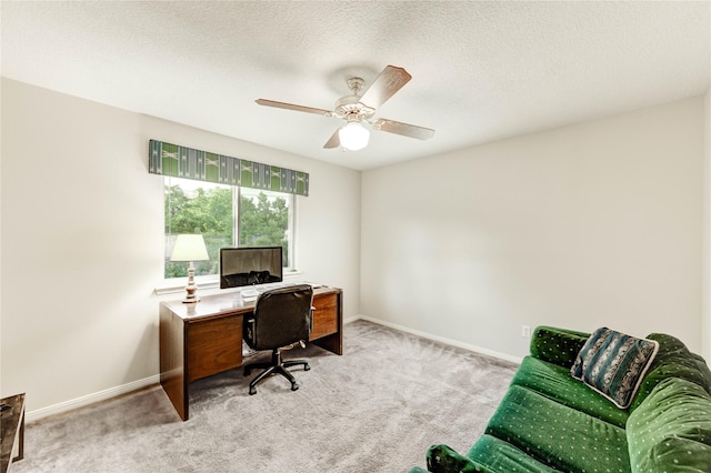 11410 Del Monte Dr, Houston, TX 77077 - home office with carpet flooring and a ceiling fan