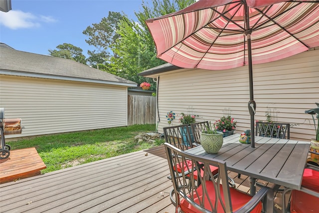 2806 Spring Dusk Ln, Spring, TX 77373 - wooden deck featuring outdoor dining area