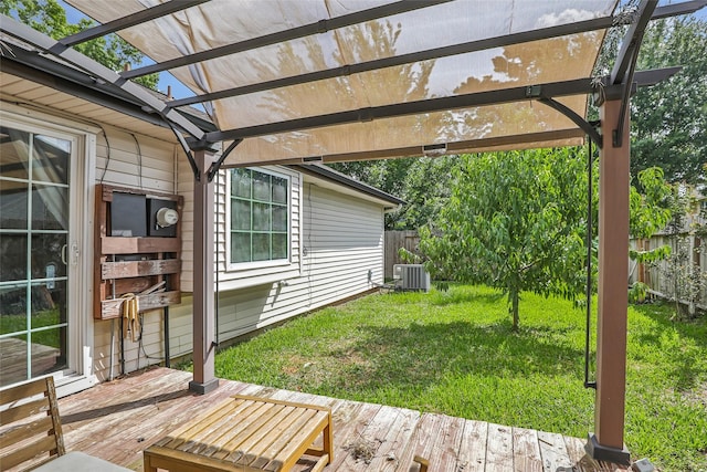 2806 Spring Dusk Ln, Spring, TX 77373 - view of yard featuring a pergola and a wooden deck