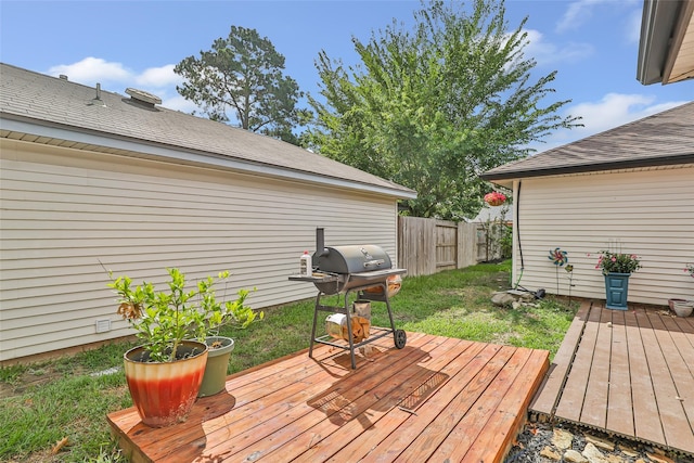 2806 Spring Dusk Ln, Spring, TX 77373 - wooden deck with a grill