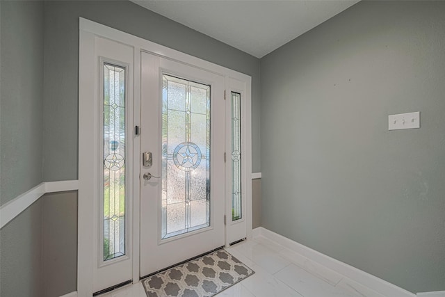 12206 Green Glade Dr, Houston, TX 77099 - entrance foyer with baseboards and marble finish floors
