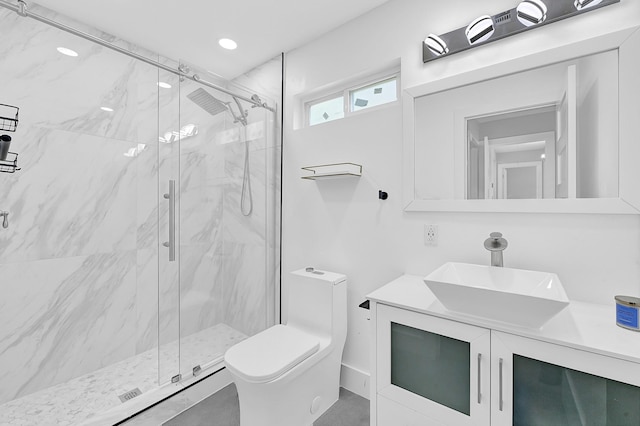 4927 Kelso St, Houston, TX 77021 - bathroom with vanity and a marble finish shower
