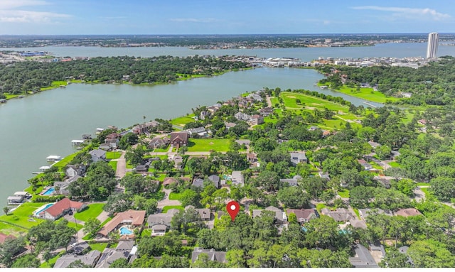 114 Wyndwood Dr, Seabrook, TX 77586 - aerial view of residential area with a large body of water