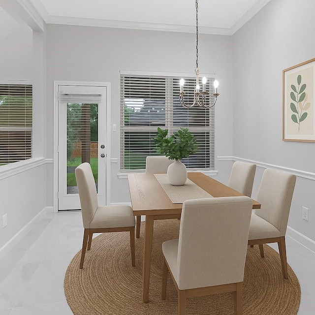 706 Overdell Dr, Sugar Land, TX 77479 - dining area featuring a chandelier and ornamental molding