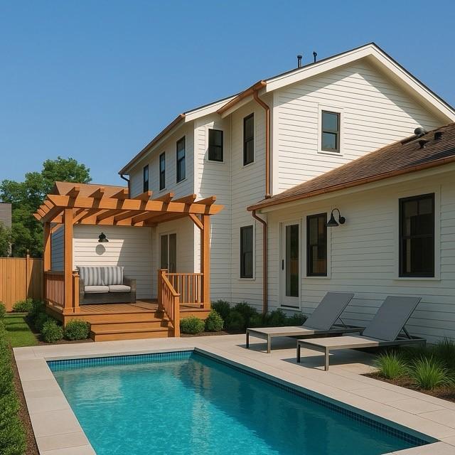 1543 Columbia St, Houston, TX 77008 - back of house featuring a pergola and a deck