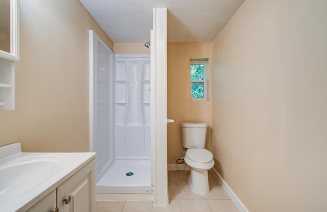 810 Roosevelt St, Sealy, TX 77474 - full bathroom with a stall shower, tile patterned flooring, and vanity