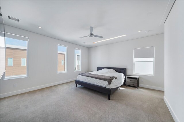 5509 Paraiso Pl, Houston, TX 77091 - carpeted bedroom featuring ceiling fan and recessed lighting