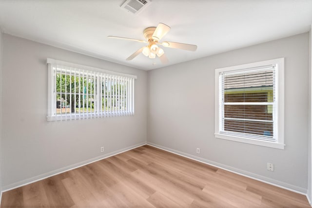 4517 W 43rd St, Houston, TX 77092 - spare room featuring light wood-style flooring and ceiling fan