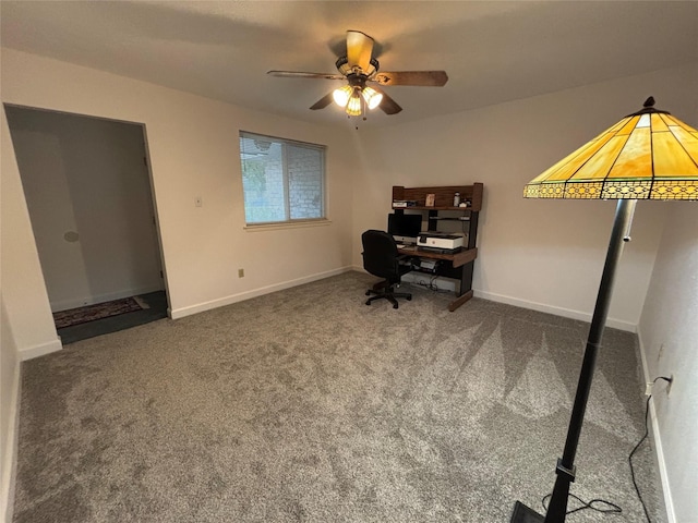 813 Camelot Ln, Friendswood, TX 77546 - office space with a ceiling fan and carpet