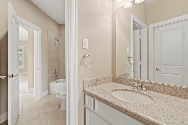 52 Tall Trl, Missouri City, TX 77459 - full bath with vanity, tile patterned flooring, and shower / bathtub combination