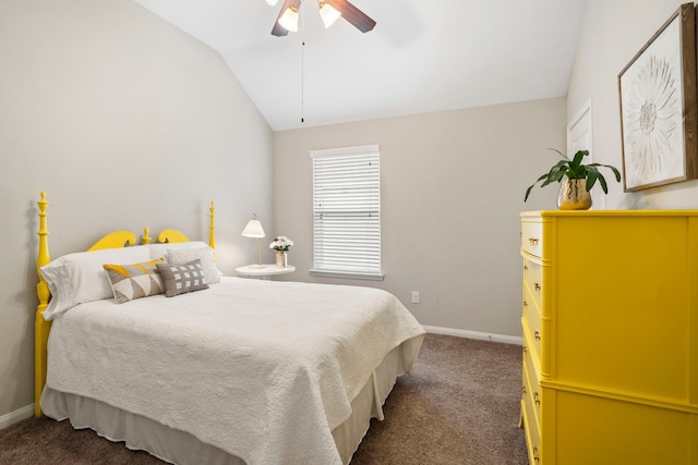 10118 Cypress Path, Missouri City, TX 77459 - bedroom featuring carpet floors, lofted ceiling, and a ceiling fan