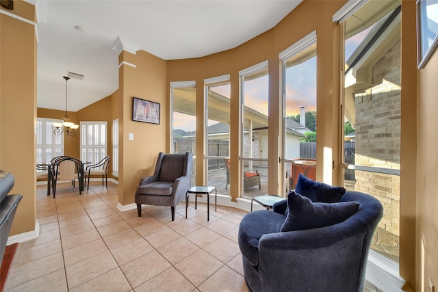 22710 Sierra Lake Ct, Katy, TX 77494 - living area with a chandelier and light tile patterned floors