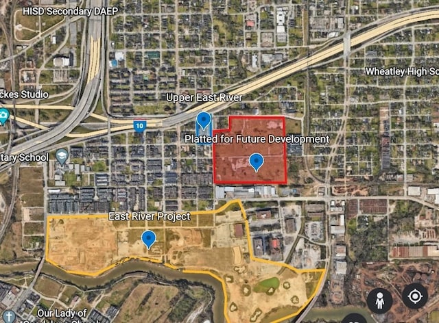 739 Bringhurst St, Houston, TX 77020 - map of property location with property parcel outlined