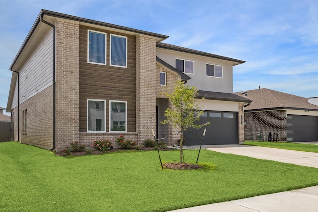 7714 Cattleman Valley Dr, Rosharon, TX 77583 - view of front of home featuring brick siding, driveway, and a front yard