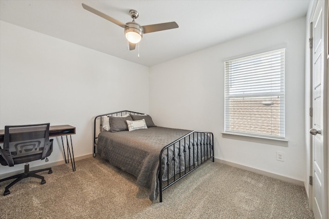 7714 Cattleman Valley Dr, Rosharon, TX 77583 - carpeted bedroom with baseboards and ceiling fan