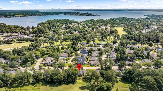 13727 Fountainview Dr, Montgomery, TX 77356 - aerial perspective of suburban area with a nearby body of water and a local golf course