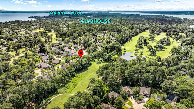 13727 Fountainview Dr, Montgomery, TX 77356 - aerial view of residential area featuring a large body of water and a local golf course