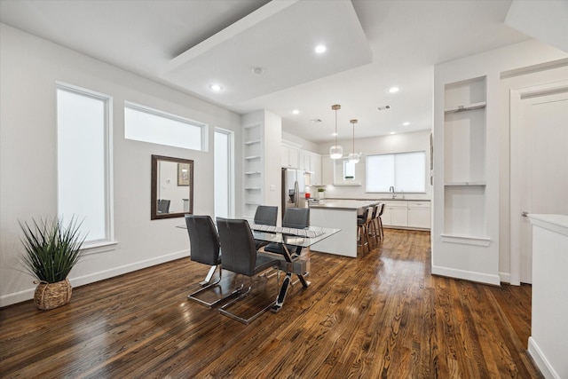 1050 Timbergrove Yards Ln, Houston, TX 77008 - office space with built in features, dark wood-style flooring, and recessed lighting
