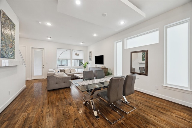 1050 Timbergrove Yards Ln, Houston, TX 77008 - dining space with dark wood-style floors and recessed lighting