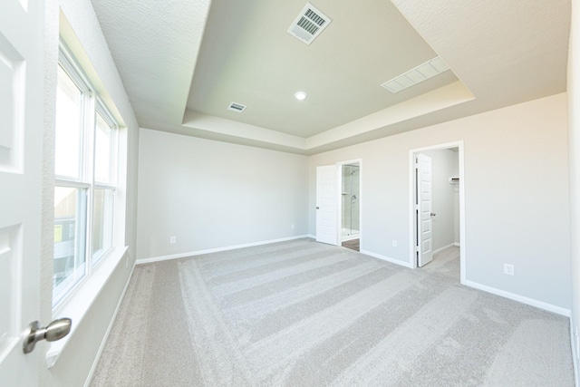 8104 Vanilla Orchid Dr, Houston, TX 77016 - unfurnished bedroom featuring a raised ceiling, light carpet, and a walk in closet