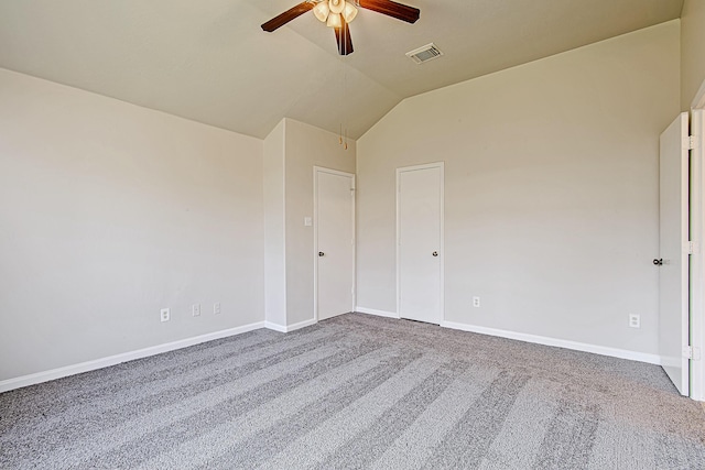 11230 Chelsea Oak St, Houston, TX 77065 - carpeted empty room featuring a ceiling fan, lofted ceiling, and attic access