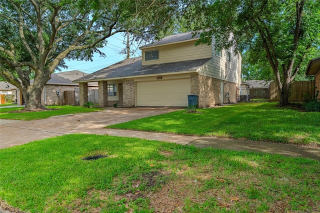 6507 Desert Rose Ln, Houston, TX 77086 - view of front facade featuring brick siding, concrete driveway, an attached garage, and roof with shingles