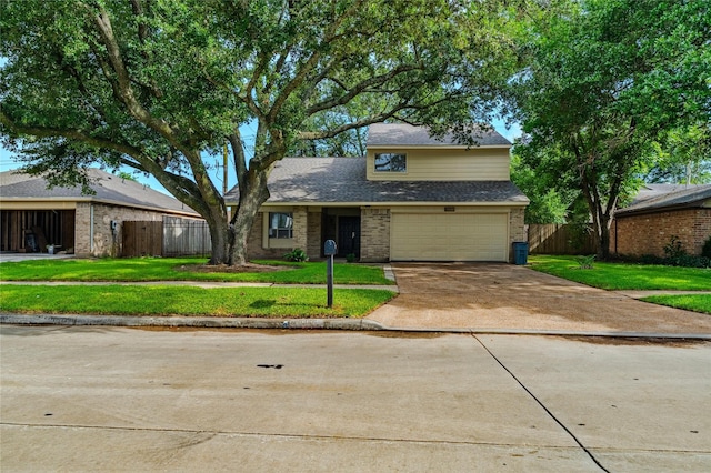 6507 Desert Rose Ln, Houston, TX 77086 - view of front of property with brick siding, driveway, an attached garage, and a shingled roof