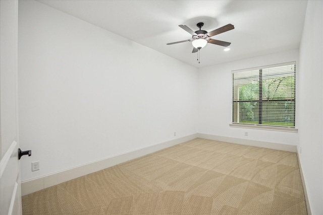 5411 Gibson St, Houston, TX 77007 - empty room featuring carpet floors, ceiling fan, and recessed lighting