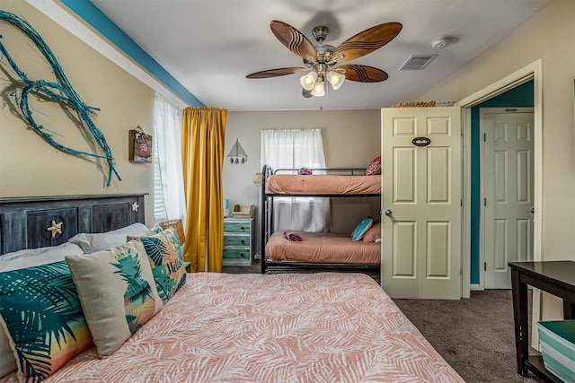 1315 40th St, Rear, Galveston, TX 77550 - bedroom with carpet flooring and ceiling fan