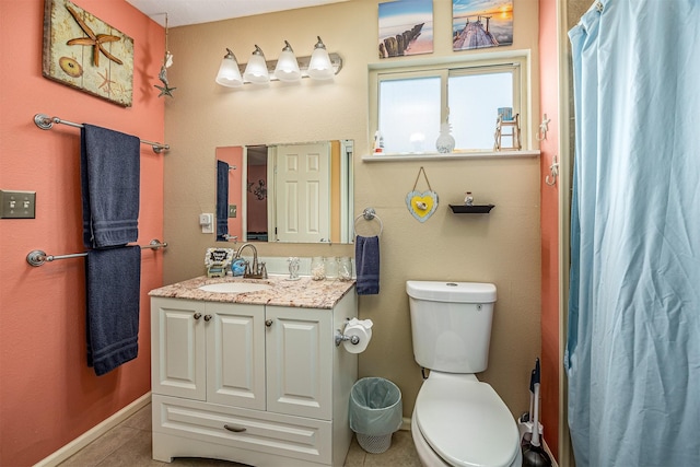 1315 40th St, Rear, Galveston, TX 77550 - bathroom featuring vanity, tile patterned floors, and a shower with shower curtain