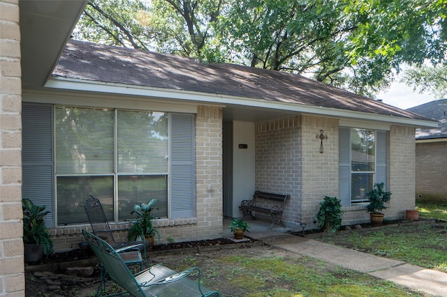 4822 Misty Shadows Dr, Houston, TX 77041 - property entrance with brick siding and a shingled roof
