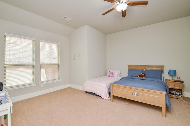 27522 Blackstone Canyon Ln, Katy, TX 77494 - bedroom featuring carpet flooring, lofted ceiling, and ceiling fan
