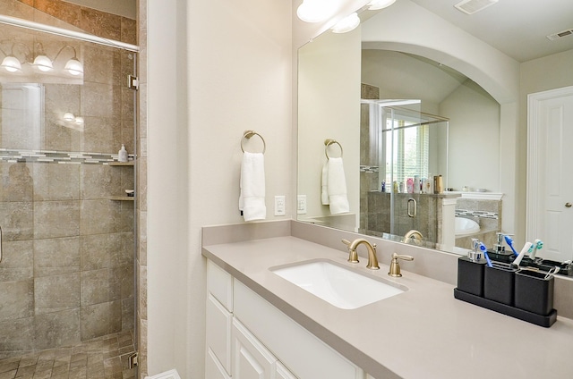 27522 Blackstone Canyon Ln, Katy, TX 77494 - full bathroom with a shower stall and vanity
